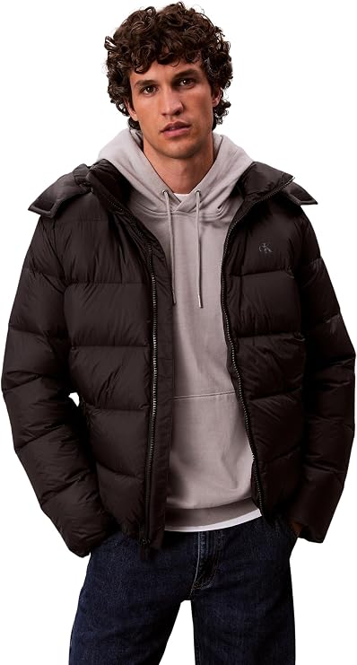 Calvin Klein Men's Ls Nylon Zip Off Hood Down Puffe Lv04rc518g Jackets