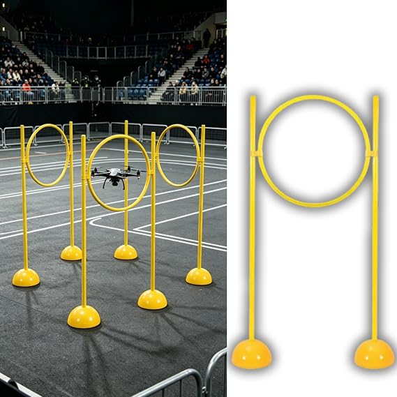 Drone Obstacle Course Competition Set, 2 Pcs 50cm (19.7in) Training Hoop Loop Gates for FPV RC Racing Game, Quadcopter Practice Equipment with Strong Wind Resistance Base
