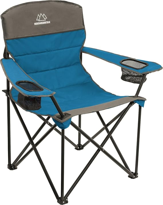 MOUNTAIN SUMMIT GEAR キルト標準キャンプチェア パッド入りシートと背もたれ付き キャンプ/ハイキング/バックパッキング用 Caddis Sports製 スタンダードチェアブルー