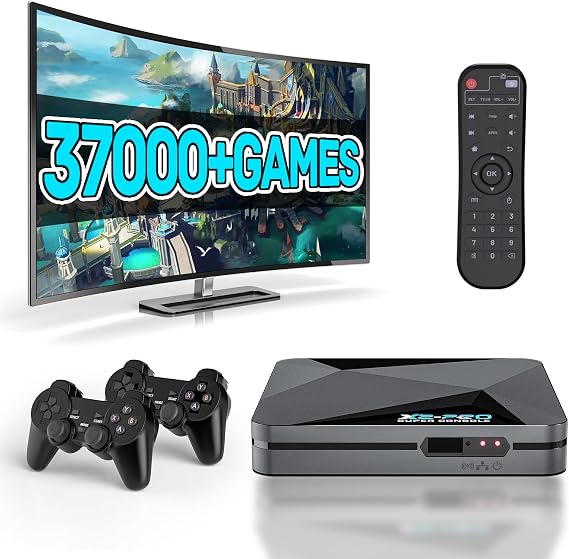 Kinhank Super Console X2 Pro Retro Game Console Built-in 37000+ Games, Android 9.0/Emuelec 4.6 Gaming System, 4K UHD Output, 2.4G/5G BT 5.0