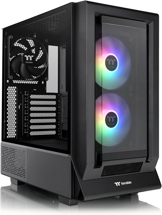 Thermaltake Ceres 350 MX ATX Midi Tower 2 Front Panels (Tempered Glass/Mesh) Hidden Connector Support 2 x 140 mm ARGB USB-C Quiet Airflow (Black)
