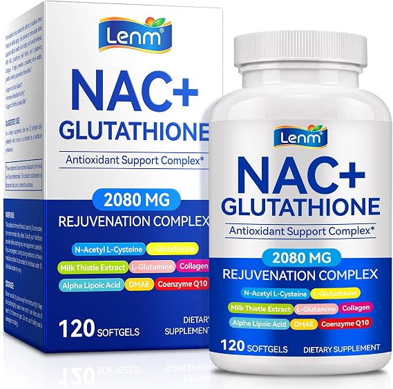 Advanced Complex NAC Supplement 600mg with L-Glutathione 500mg & Milk Thistle Extract - High-Potency Antioxidant Complex for Liver Support, Cellular Health, and Skin Radiance - 120 Capsules