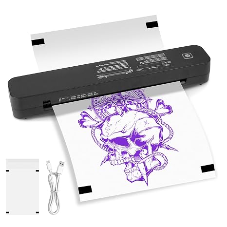 Tattoo Stencil Printer, Wireless Bluetooth Thermal Printer with 2600mAh