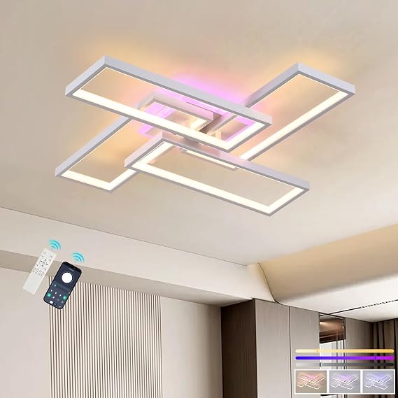 50W Dimmable LED Ceiling Light with Remote, 3000K-6000K [Energy Class E]