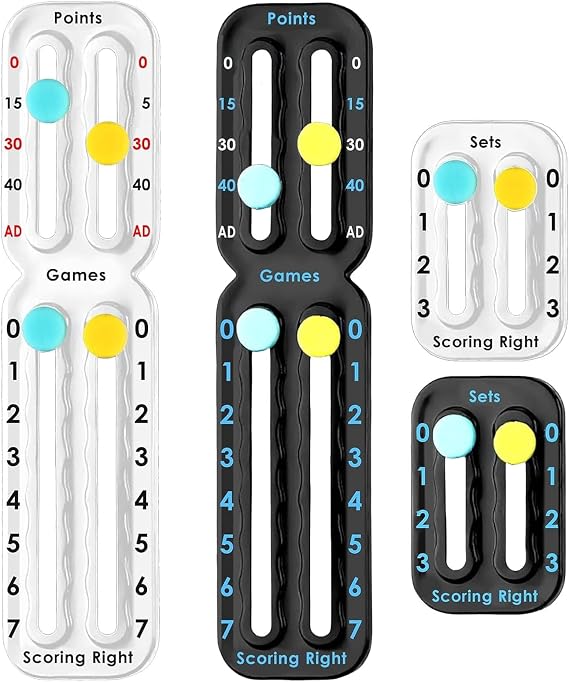 Padel Score Counter, Tennis Accessories, Tennis Score Keeper, Padel Gifts, 2-Piece Set in Black and White.
