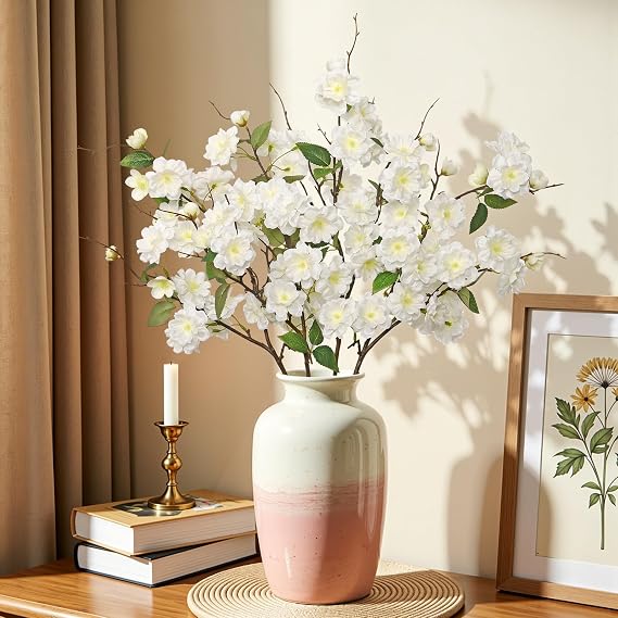 4PCS Artificial Cherry Blossom Branches 84cm, Fake Flowers Tree