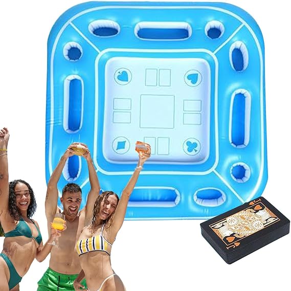 Floating Card Table for Pool Portable Weather-Resistant Inflatable