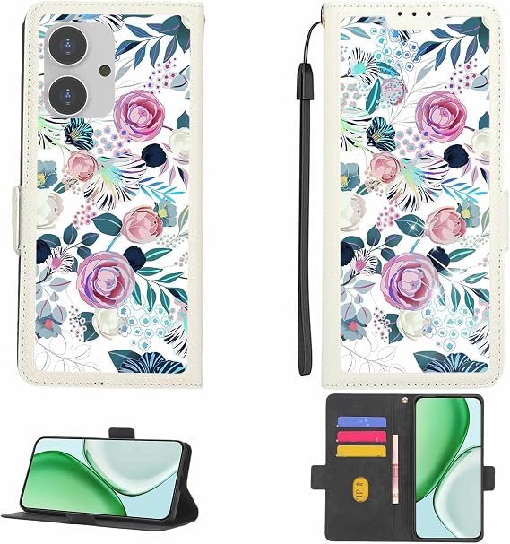 Case Compatible for NUU Mobile N10 Phone Case Flip Cover [with Tempered Glass Screen Protector][RFID Blocking][Colorful Reflect Light] LPT-HUA3