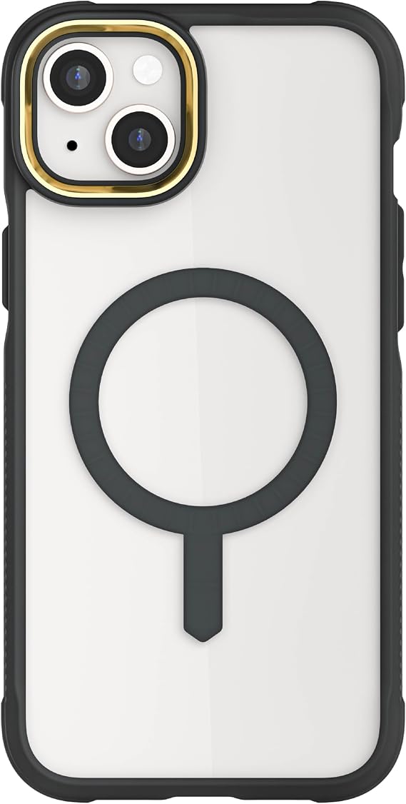 Ghostek Covert Clear iPhone 15 Plus Case - Shockproof Silicone Slim Protective Phone Cover for Apple MagSafe Accessories 16.7 inch, Black