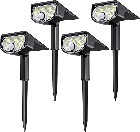 AloftSun Solar Motion Sensor Outdoor Lights - 30 LED Spot Lights with Motion Detector, IP68 Waterproof, 3 Modes for Pathway Yard, 4 Pack