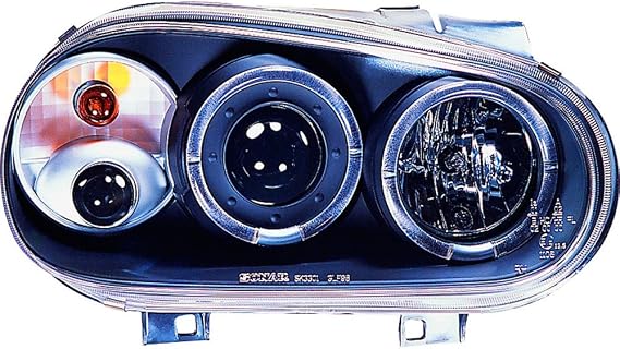 AutoStyle Set Headlights compatible with Volkswagen Golf IV 1998-2003 - Black - incl. Halos &amp; Fog lights