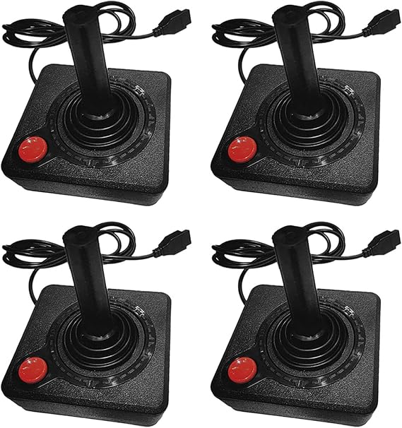 4X Gaming Joystick Controller for 2600 Game Rocker with 4- Lever and Single Action Button Retro Gamepad