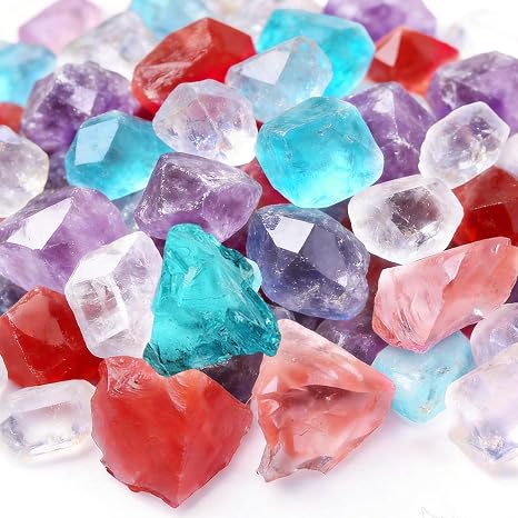 500 g Water Stone Mixture 3-5 cm Multicoloured Healing Stones Set Natural Stones Crystals Stones Handmade for Crystal Therapy Rock Decor (5 Colours)