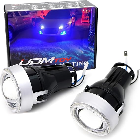 iJDMTOY LED Halo Ring Projector Fog Light Kit For Automotive Lighting