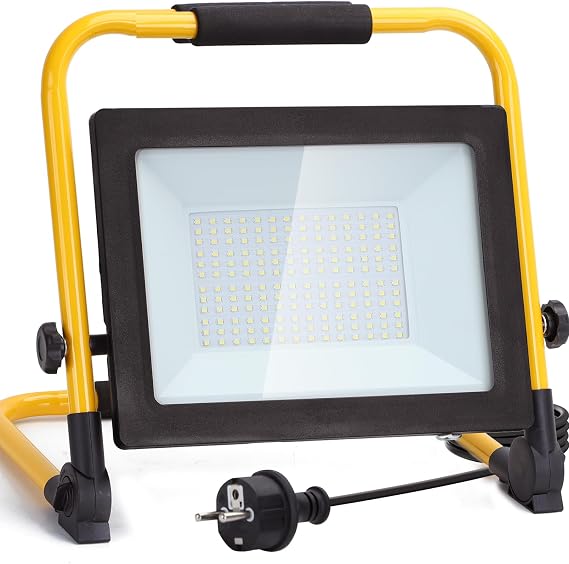 Aigostar LED Construction Spotlight 100 W 8800 LM (Replaces 880 W) LED Work Light with Plug Waterproof Work Light Construction Light for Workshop or Construction Site Garage [Energy Class F]