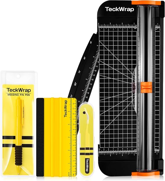 Teckwrap A4 ペーパーカッター クラフトツールキット付き - 12インチの精密ペーパートリマー、6インチのビニールスクイージー、ビニール除去ペン、クラフト、スクラップブック、diyプロジェクト用のピンセット付き