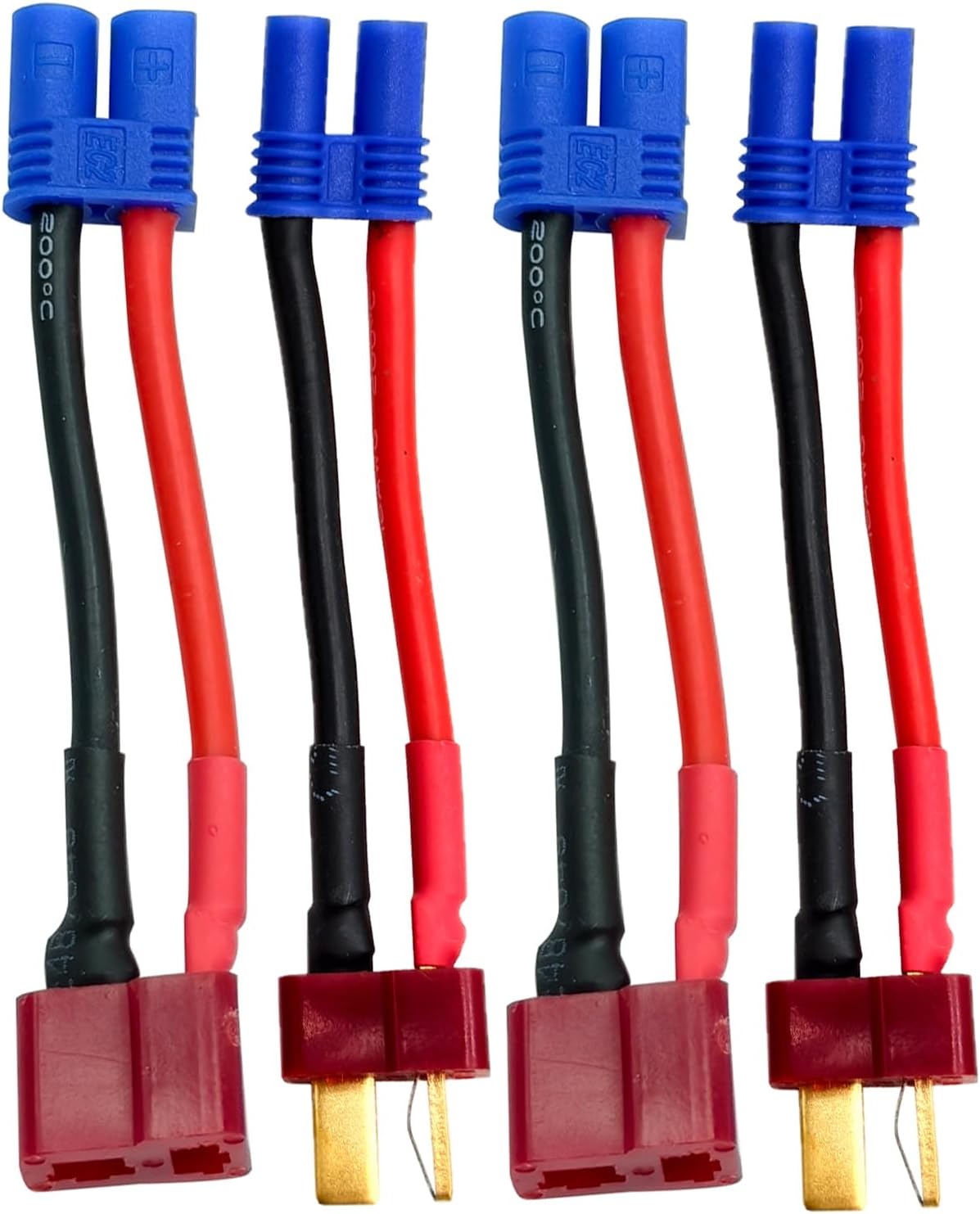 Tプラグからec2アダプターrcオスメスコネクター2組。rc Fpv ドローンカーリポニッケル水素バッテリー充電器escec2からtプラグ有線