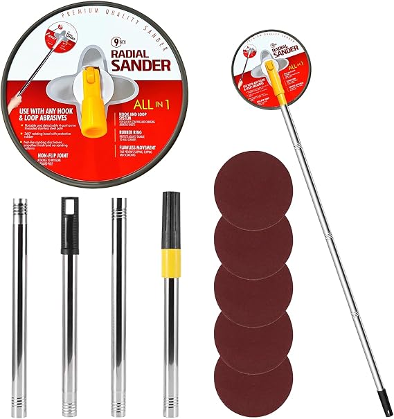 Pole Sander for Drywall, Round Dry Wall Sander with Extension Pole