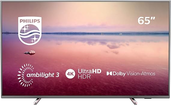 Philips Ambilight 65PUS6754/12 TV 65 inch LED Smart TV (4K UHD, HDR 10+, Dolby Vision, Dolby Atmos, Smart TV) dark silver (2019/2020 model) [Energy Class A+]