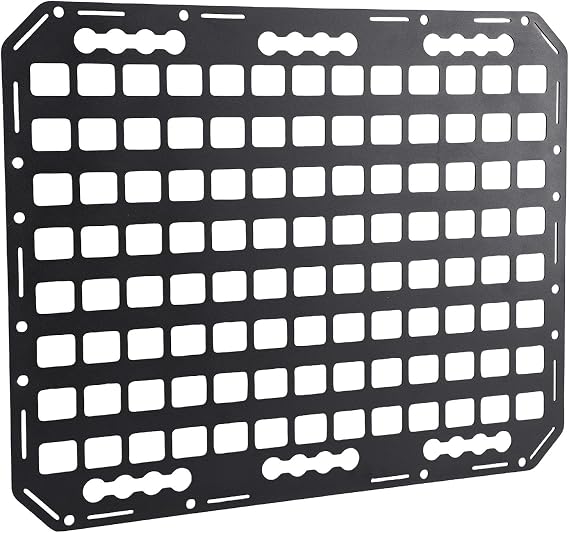 Yanmis Truck Bed Molle Panel, 432x540mm Vehicle Storage Organizer with L Track Compatibility Heavy Duty Tool Mounting Board for Truck Bed SUV, Pickup, RV