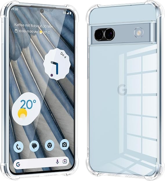 Clear Case for Google Pixel 7a 6.1-Inch, Airbag Corners Shockproof Bumper Protective Phone Cover Non-Yellowing, Anti-Scratch Transparent Case for Pixel 7a 5G