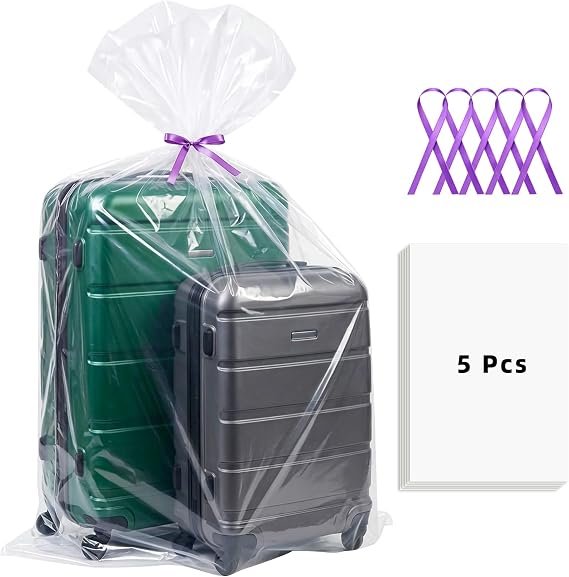 Yotelab Extra Large Clear Plastic Storage Bags for Luggage, 40x60 In, 5Pcs