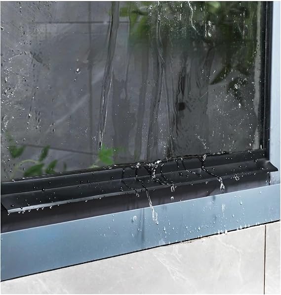 Self-Adhesive Door Rain Drip Edge - Exterior Rubber Weather Stripping, Window Rain Deflector & Roof Diverter (400cm x 5.5cm) - Effective Rain Guard for Home Protection