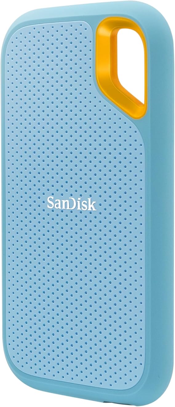 SanDisk 2TB Extreme Portable SSD - Up to 1050 MB/s USB-C USB 3.2 Gen 2 IP65 Water and Dust Resistant Updated Firmware Sky Blue - External Solid State Drive - SDSSDE61-2T00-G25B