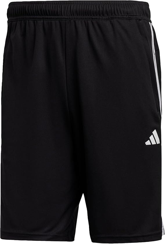 adidas Men's Train Essentials Piqué 3-Stripes Training Shorts, Black/White, M