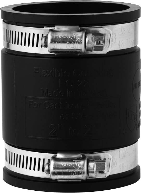AquaForte PVC Elastomer, Flexible Sleeve, Diameter 160 mm / 6 Inches (Clamping Range 158-168 mm), Extremely Flexible, Black