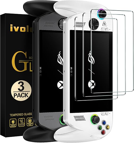 ivoler 3-Pack Screen Protector for ROG Xbox Ally/ROG Xbox Ally X Handheld 2025, Tempered Glass, Transparent HD, Anti-Scratch, Anti-Bubble