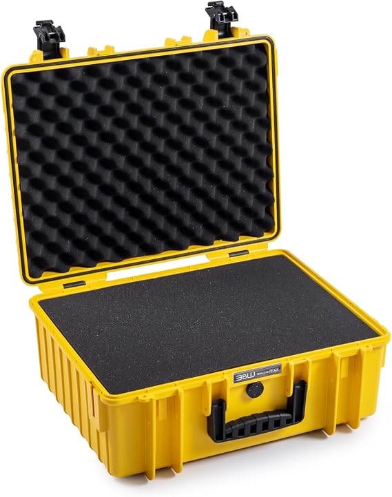 B&W Outdoor Transport Case Type 500 with Cube Foam, Yellow
