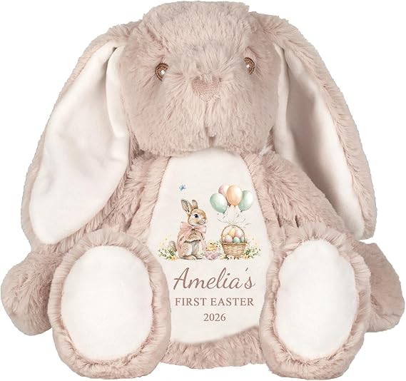 Personalised First Easter Bunny Teddy - Name Plush Rabbit Soft Toy Keepsake