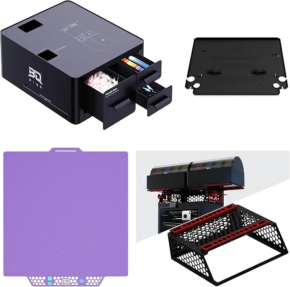 BIGTREETECH BIQU Panda Den+Panda Perch AMS Stand Holder+CryoGrip Pro Glacier-Purple Panda Build Plate+Panda Diaper PX for Bambu-Lab P1S P2S P1P X1C X1E 3D Printers