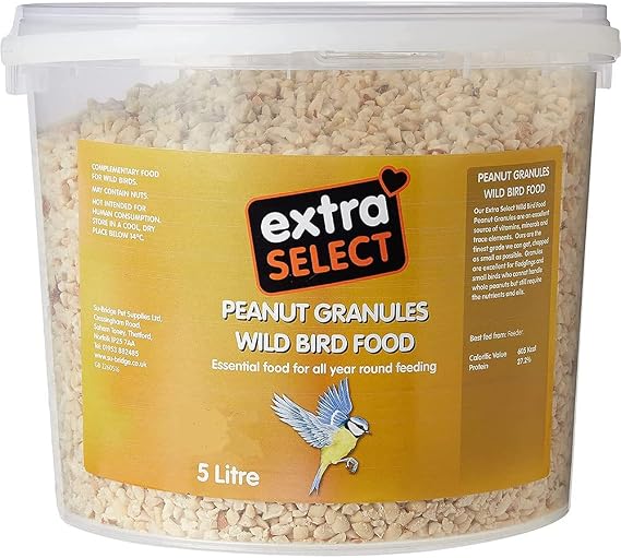 Extra Select Peanut Granules Wild Bird Food Treat Tub, 5 Litre