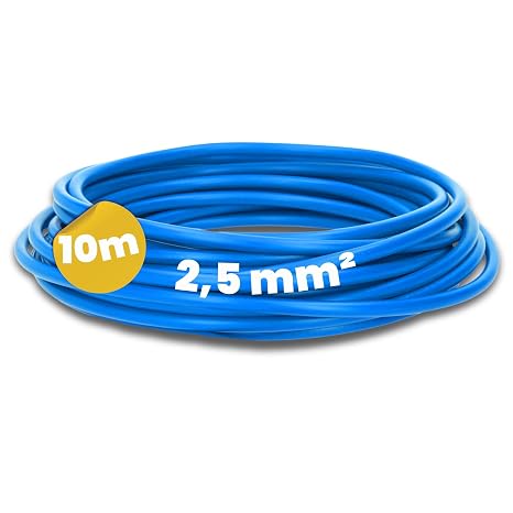 Kalitec 10 m H07V-K 2.5 mm² Flexible Cable Blue - PVC Thread for Pictures