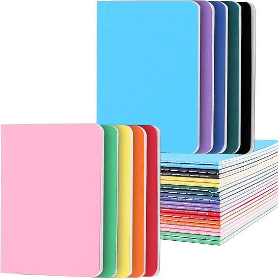 Yoosso Mini Notebooks 20 Pack, Lined Pocket Notepads, 14 x 9 cm