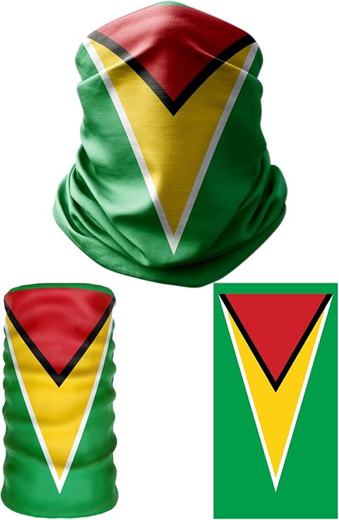 e taktik Multifunctional Flag of Guyana Seamless UV+Face Mask Headband Bandana Do Rag Hairband