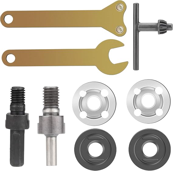 Rybtd Connecting Rods Converter Set M6/10 Electric Drill Metal Angle Grinder Adapter Set Mandrel Drill Adaptor Meet the Needs of Electric Drill Grinding,Cutting Ceramic Tiles,Wood,Metal Polishing Work