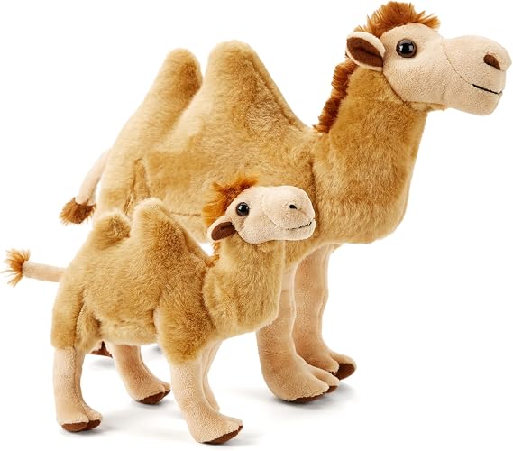 Zappi Co 100% Recycled Bactrian Camel Plush Twin Set (Medium+Small) Soft Cuddly Eco Friendly Collection for Newborn