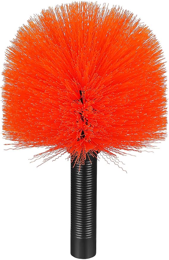 Cobweb Duster Head Kit for Outdoor Webs, Plastic Brush Clean Webs
