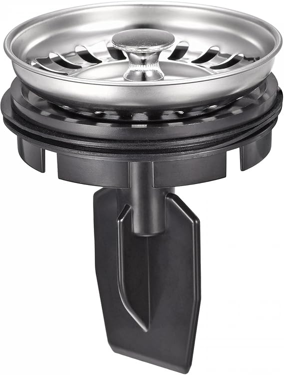 sourcing map Garbage Disposal Strainer Cover Water Stopper, Stainless Drain Splash Guard with Food Scraper, Fits for the Sink Inside Diameter 3.14 Inch