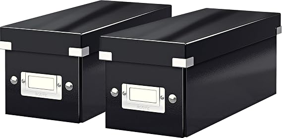 Leitz Click &amp; Store CD Storage Box, Black, 60410095 (Black Pack of 2)