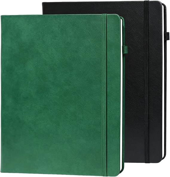 A4 Notebook, 2 Pack Lined Journal Notebook, 160 Pages Each for Men & Women