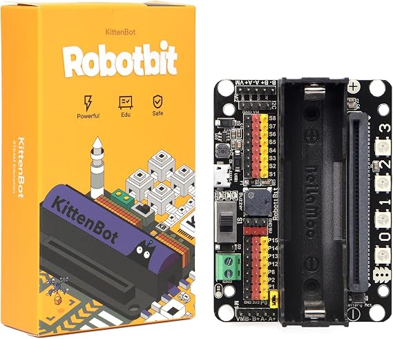 Micro:bit için Robotbit Robotik Genişletme Kartı: 4 DC Motor, 8 Servos, 8 GPIO Bağlantı Noktası, Yerleşik Güç Yönetimi ile Sürücüler