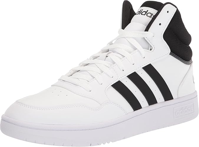 adidas Men's Hoops 3.0 Mid Basketball Shoe, Black/Black/White, 10 UK