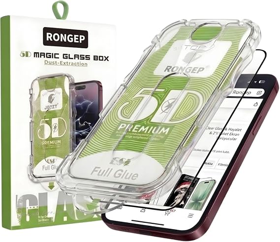 Rongep [Kolay-Kurulum] Apple iPhone 18 Pro Max için Ekran Koruyucu Darbe ve Çiziklere Dayanıklı Netlik ve Dokunmatiği Etkilemeyen Otomatik Toz Toplayan Hizalama Aparatlı 18 Pro Max Ekran Koruyucu