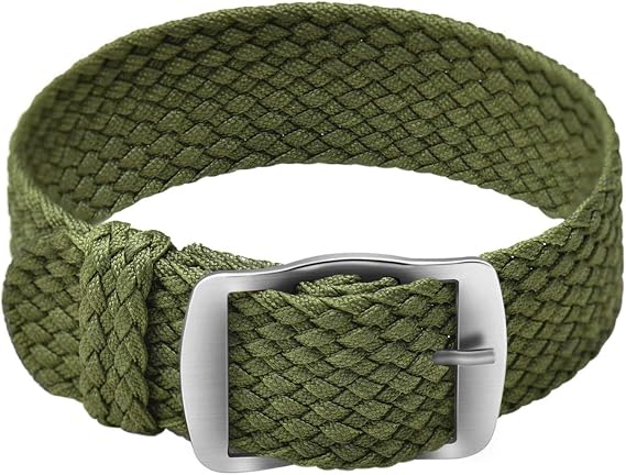 Nylon Watch Strap Replacement Perlon Braided Woven Watch Band NATO Men Women - 14mm, 16mm, 18mm, 20mm, 22mm Watch Bracelet with Stainless Steel Silver Buckle