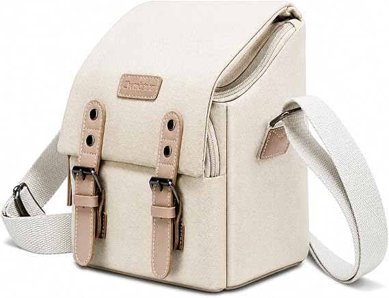 Cwatcun Leather Camera Bag for Photographers, Water-Resistant Camera Bag