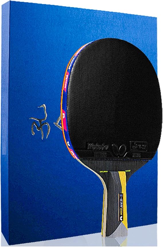 Carbon Ping Pong Paddle - ITTF Approved Advanced Table Tennis Bat for Allround Professional Training, Includes Gift Box Packaging, Short Handle, 1 Pack